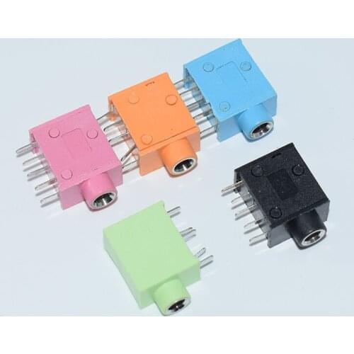 3.5 headphone socket PJ - 325 five-color series of pins into the audio socket outlet Headphone jack