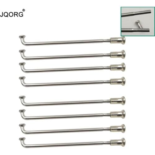 8 G - 9 G Diameter 4.0 mm - 3.5 mm Tail Butted Motorcycle Spokes 304 Stainless Steel Material J-bend Motocross Spokes With Nuts