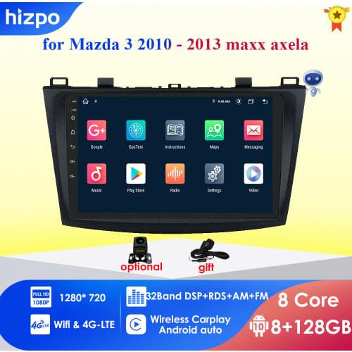 For Mazda 3 2010-2013 maxx axela android 10 Car DVD GPS Radio Stereo 1G 16G WIFI Free MAP Quad Core 2 din Car Multimedia Player