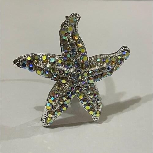 Free Shipping Wholesale 200pcs/lot Rhinestone Starfish Napkin Ring Serviette Holder Wedding Decoration Party Favor LSNR017