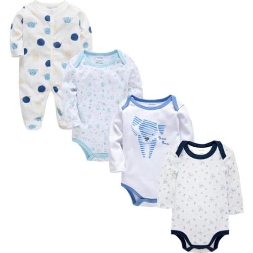 Baby Boy Clothes Newborn Baby Bodysuits Breathable 4pcs/lot Clothing Cotton Full Sleeve Body bebes set Baby