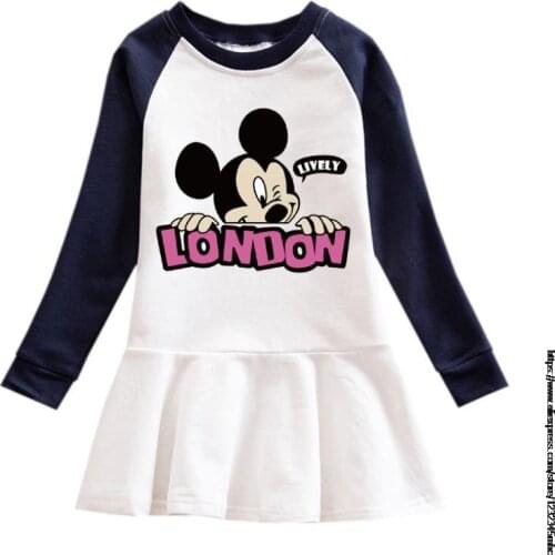 Disney Mickey Winter Baby Girls Dress Long Sleeve Princess Dress Children Dress Birthday Party Costume Kids Clothes