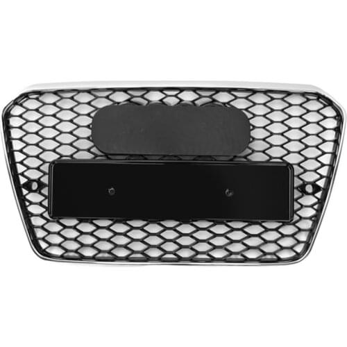 For RS5 Style Front Sport Hex Mesh Honeycomb Hood Grill Chrome Frame Black Grill for Audi A5/S5 B8.5 2012 2013 2014 2015 2016