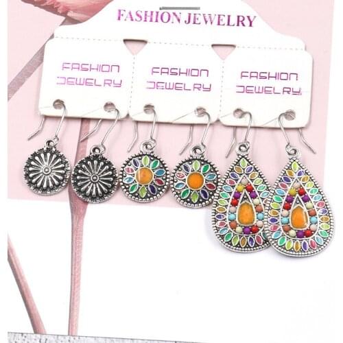 Hot-selling sets of ornaments wholesale fashion earrings wholesale womens creative droplet-shaped alloy earrings jewelry