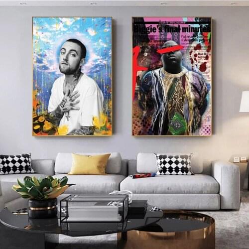 Graffiti Art Rapper Star BIG Oil Painting on Canvas Wall Art Posters Prints Wall Pictures For Living Room Home Cuadros Decor