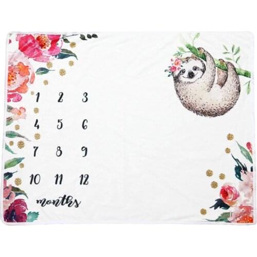 Baby Monthly Record Growth Milestone Blanket Newborn Swaddle Photography Prop 425F