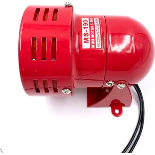MS-190 AC 110V 220V DC 12V 24V 110db Motor Driven Air Raid Siren Metal Horn Double Industry Boat Alarm 50/60Hz 40W