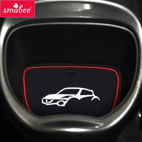 Smabee Anti-Slip Gate Slot Mat for NISSAN juke 2013 2014 2015 2016 Interior Accessories Rubber Coaster Car sticker