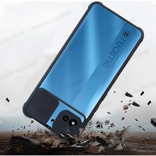 Candy Color Acrylic Transparent Phone Case For OPPO Realme 8 Pro C20 C21 F19 Reno 5 Pro A94 Slide Camera Lens Protective Cover