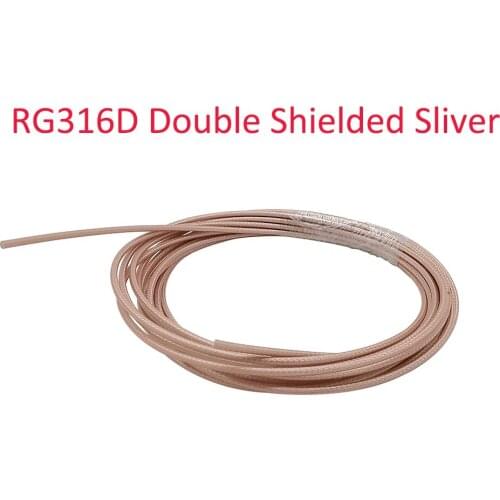 1M RF RG316D Double Shielded Sliver Coaxial Cable Antenna Feeder Transmission Connection Line Low Loss RF Connection Coax Wire