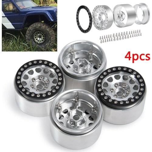 RCTOYFUN 4pcs RC Car 1.9" Aluminum Alloy Beadlock Wheel Rim For Axial SCX10 II 90046 90047 90048 D90 D110 TF2 Tamiya CC01 TRX4