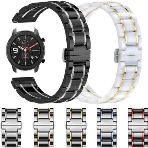 New Ceramic Strap For Huami Amazfit GTR 2 47mm 42mm Bracelet Band for Amazfit Stratos 3 GTS Bip S 2e 20mm 22mm luxury Wristbands