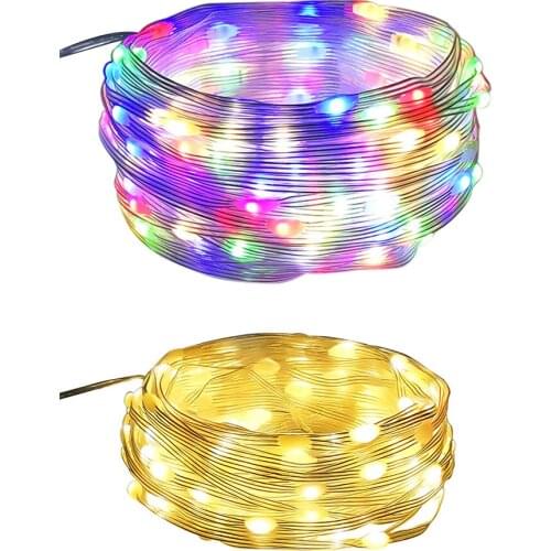 10/20m LED String Lights Colorful Solar Fairy Outdoor Garden Festival Decor Outdoor Solar Garden Flicker Landscape Yard Lamp
