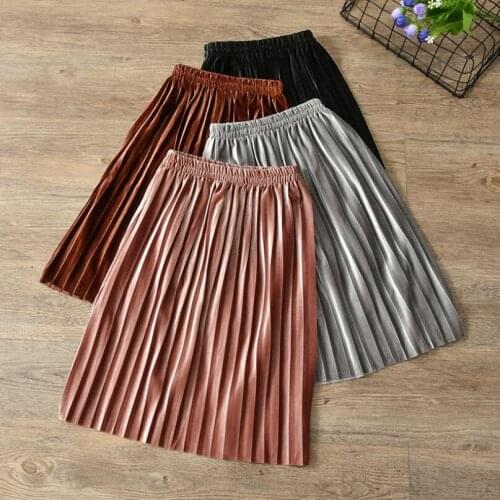 2019 Spring Autumn Winter Bottoming Children Velvet Skirt Kids Pleated Skirt Baby Toddlers Clothes Philabeg Girls Long Skirts
