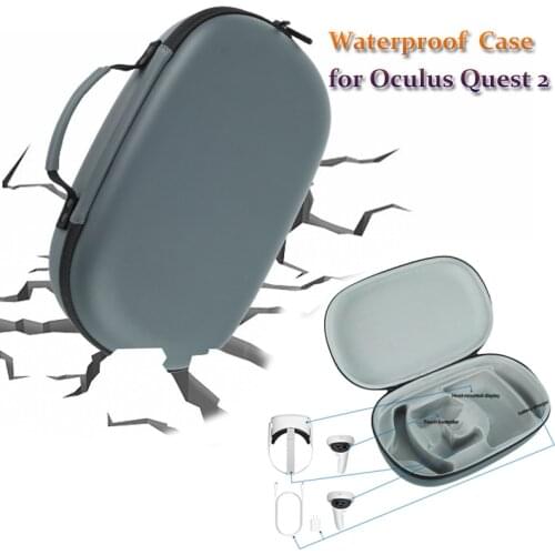 Waterproof Carrying Case for Oculus Quest 2 Portable PU Bag for Oculus Quest 2 VR Accessories