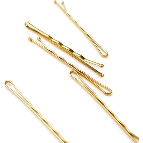 10PCS 5CM Hairpins Gold Metal Waved Curly Barrettes Bobby Pins For Women Girls Styling Accessories Hair Styling Tool