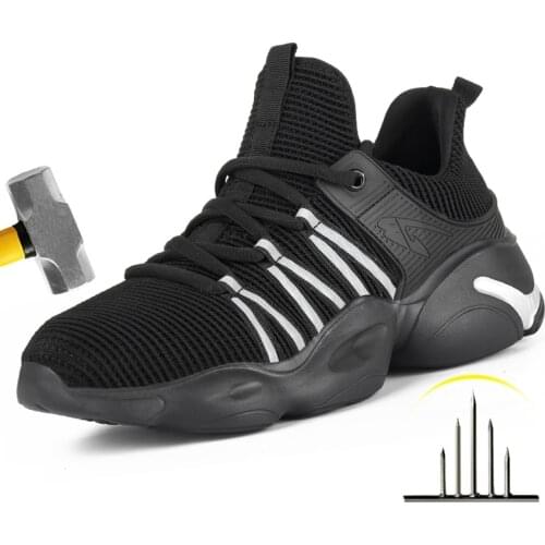Safety Work Shoes For Men Anti-Smashing Steel Toe Cap Working Boots Indestructible Construction Safety Work Sneakers Male Boots