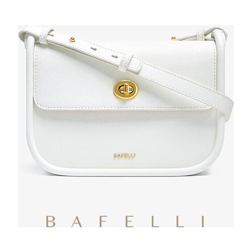 BAFELLI WOMENS BAG WHITE 2021 NEW FASHION DESIGNER BRAND ONE-SHOUDER MESSENGER BAG SQUARE BAG сумка женская
