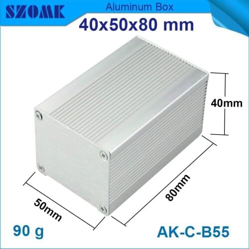 1 piece 40(H)x50W)x80L) mm aluminum elecronic box in silver color for pcb box can be cut length