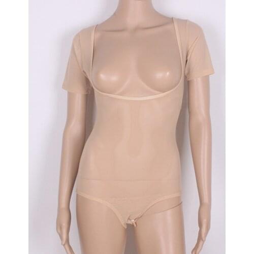 10 Colors One Piece Dancewear Short Sleeves Chest Support Women Bodysuit for Belly Dance Bottoming Shirt