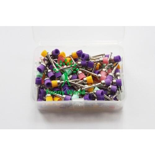 100Pcs Dentist Multi-color Nylon Latch Bowl Polishing Polisher Prophy Brushes