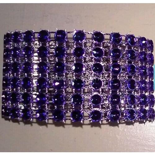 Party Wedding Birthday 100PCS Purple Rhinestone Bling Wedding Napkin Rings Decoration