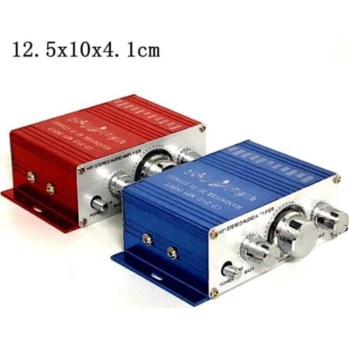 12V 2CH Car radio Amplifier motorcycle radio Mini Hi-Fi Stereo Audio Small Amplifier AMP for Car Motorcycle Modified Accessories