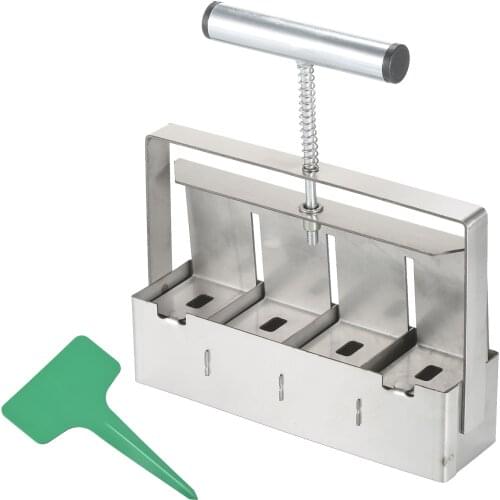 2in Soil Block Maker Soil Blocking Tool Handheld Soil Blocker with Dibbles / 50pcs Reusable Plant Label Marker for Garden Prep