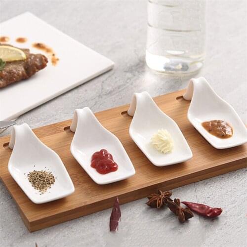 4pcs/set Japanese Ceramic Household Soy Tomato Sauce Dish Salt Vinegar Flavor Spices Plate Hotel Small Seasoning Dish Tableware