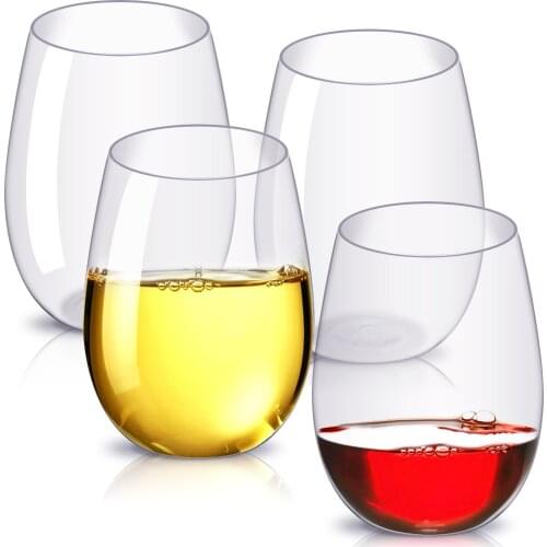 4pcs Tritan Whiskey Cup Wine Set Plastic Shatterproof Wine Cup Unbreakable Wine Beer Juice Mug For Outdoor Camping Party