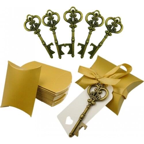 50 Pcs/Lot Key Bottle Opener DIY Skeleton Wine Beer Opener with Escort Tag Card Rustic Wedding Party Favor Souvenir Gifts