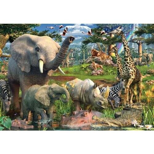 5D Zebra and giraffe diamond painting Elephants and rhinoceros crystaldiamond embroidery diy crystal painting cross stitchsets