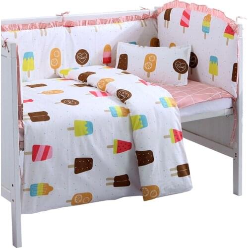 6/9pcs baby bedding kit de berço Bed Protector Baby Kids Cotton Nursery bedding Girls Crib Set Washable 120*60/120*70cm
