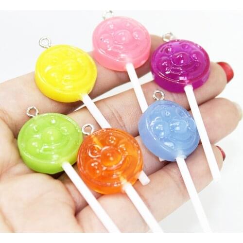 Yamily 8pcs/ Resin Minnie Carrot Lollipop Charms Pendant Keychain Earring Necklace DIY Fashion Jewelry Making Accessories