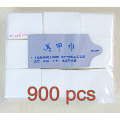 900pcs Nail Art Polish Remove paper Nail Acrylic Gel Clean remover Wipes Necessities pad Free Shipping