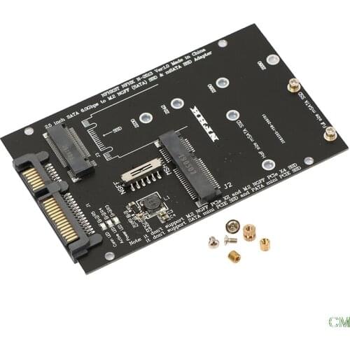 M.2 NGFF MSATA SSD To 2.5” SATA 3.0 Adapter 2 In 1 Converter Card For PC Laptop