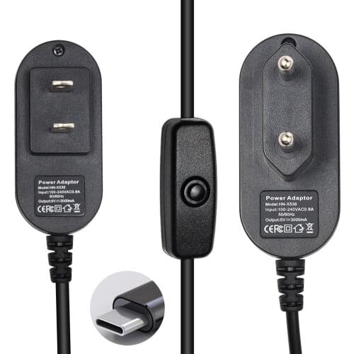 Power Adapter for Raspberry Pi 4 Generation 4B 5V 3A Type-C Charger EU US Plug Power Supply for Raspberry Pi 4 Model B
