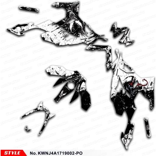 Aftermarket Sport Bike Vinyl Stickers Custom Graphic for Ninja 250 400 ABS 2017 2018 2019 2020 2021, Style No.KWNJ4A1719002-PO