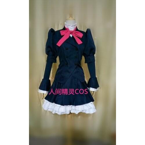 Anonymous Noise Fukumenkei Noise Nino Arisugawa Alice Navy Lolita Dress Cosplay Costume E001