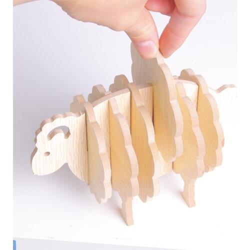 Sheep Shape Anti Slip Cup Pads Coasters Insulated Round Wooden Cup Mats Japan Style Creative Home Office Decor Art Crafts Gift