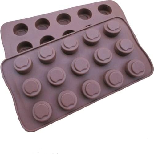 Free shipping 15 Circles apple chocolate mold cooking tools Silicone Mould baking Fondant Sugar Craft DIY Cake candy DIY