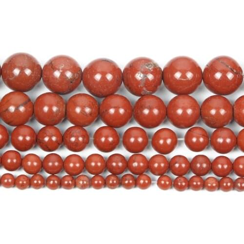 Natural Stone Beads Red Stone Round Loose Beads For Jewelry Making Needlework DIY Bracelet Accessories Beads 4 6 8 10 12 MM