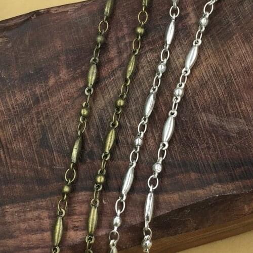 Whole Sales 4 Meter of Stick and Ball Design Link Handmade Chain For Making Necklace