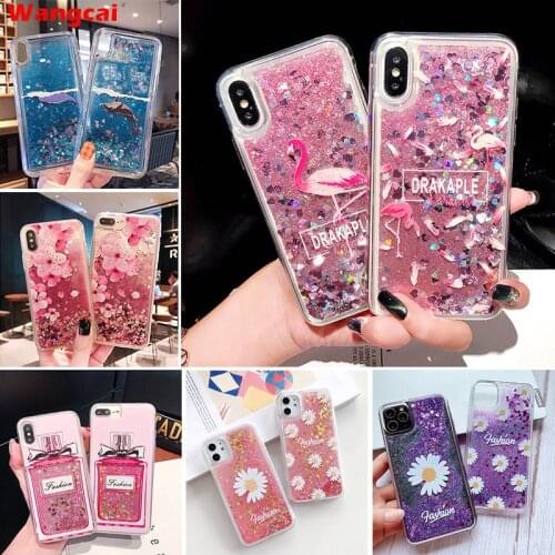 For Huawei Y9 2019 Honor 20i 10i 10 9 Lite 8A 8X 7X 7A Case Flamingo Flower Quicksand Liquid Unicorn Glitter Bling Cartoon Cover