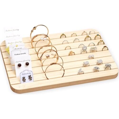 Wood Earrings Slot Display Stand Pendant Hanger For Women Counter Jewelry Stand Shooting Live Jewellery Display Props