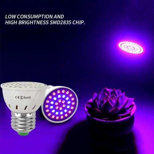 Full Spectrum Lamp 220V Grow Led Hydroponic Light LED Phyto Lamp 48 60 80led Indoor Growing Bulb UV IR Greenhouse Fitolamp