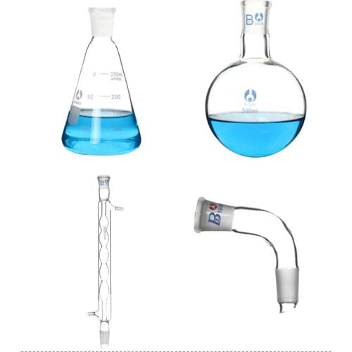 FLYYUEWO Water Distiller Purifier Lab Steam Essential Oil Distillation Apparatus Glassware Kits Industry Scientific 500ml