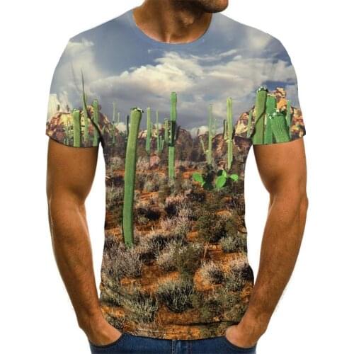 3d Tshirt Landscape T shirt Men Cactus Funny T shirts Cloud Tshirt Printed Harajuku T-shirts 3d Mens Clothing Punk Rock Printed