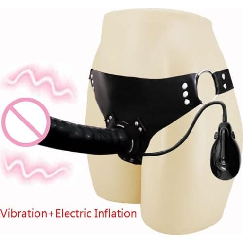 GaGu Huge Inflatable Dildo Big Strap on Dildo Vibrator For Women Strapon Harness Dildo Anal Strap-ons Vibrator Lesbian Sex Toy
