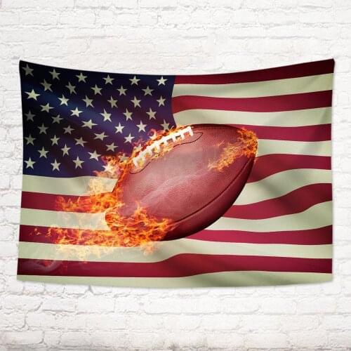American Football Tapestry Home Sports Decorative Blanket Polyester Fabric Bedroom Living Room Dorm Wall Hanging Tapestry
